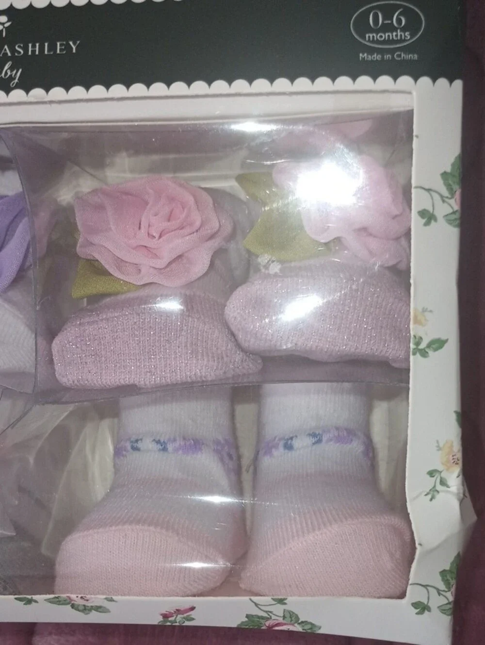 Laura Ashley Baby Floral Sock Gift Set — Pink & Purple